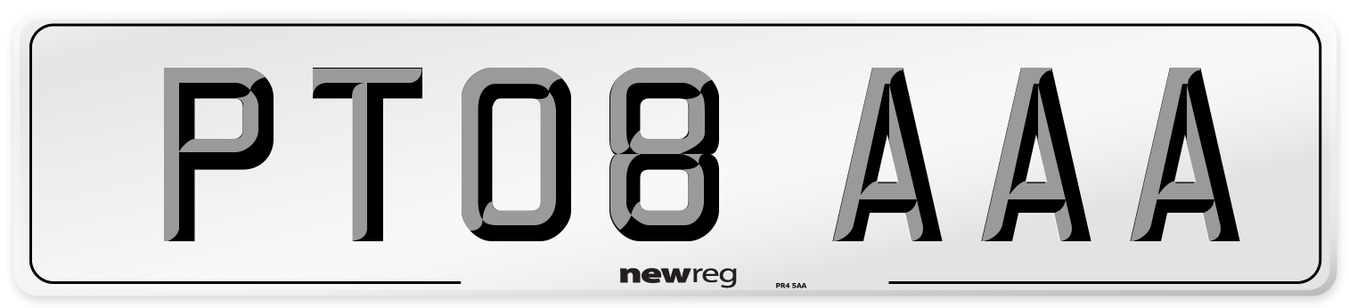 PT08 AAA Number Plate from New Reg